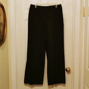 Ann Taylor Gold Pinstripe black pants size 12